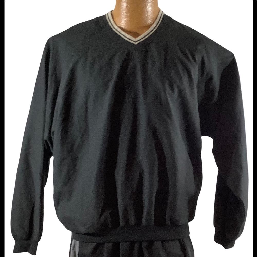Top Flite Black V-Neck Men's Pullover Jacket Adult Medium